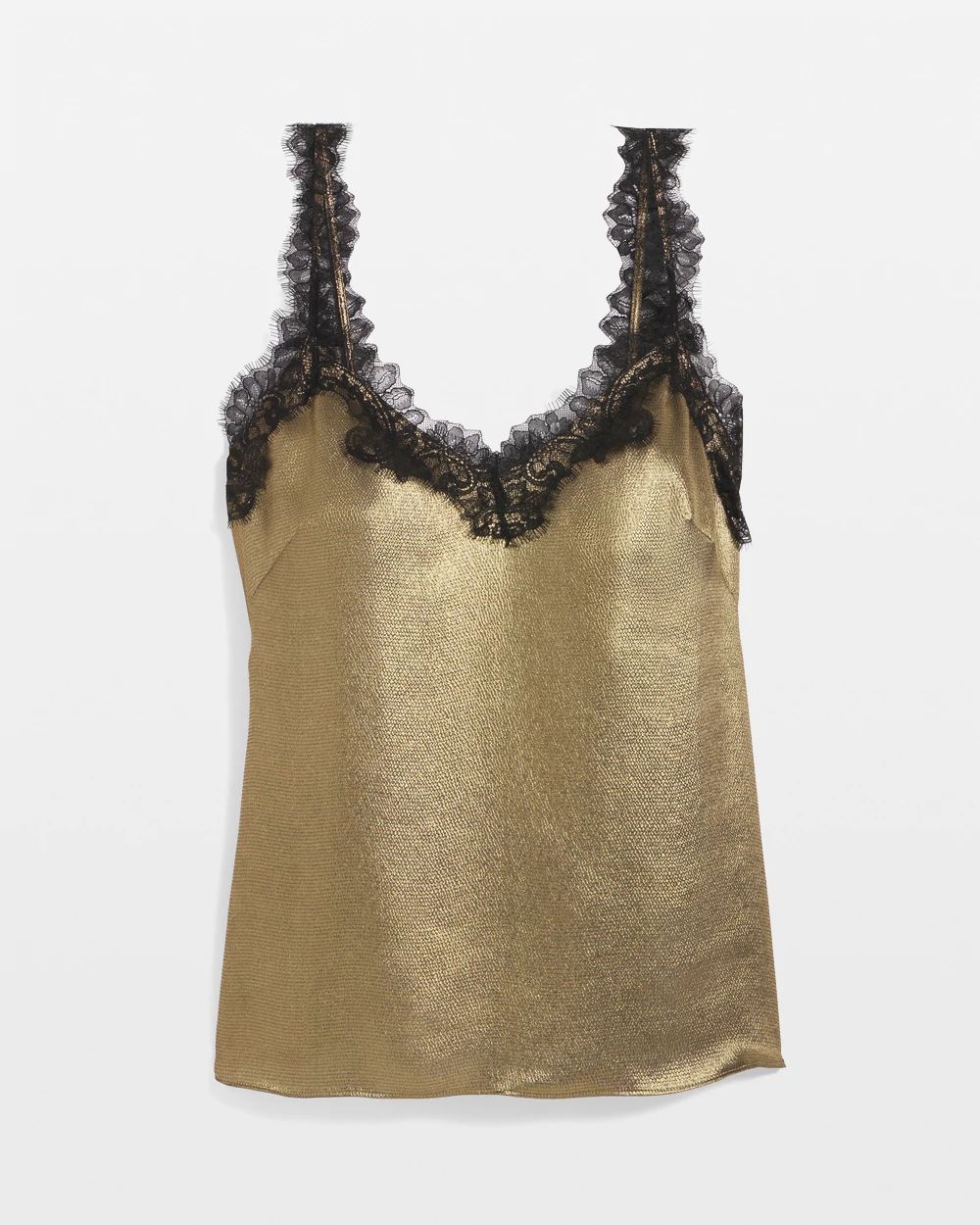 Lace Trim Satin Camisole | White House Black Market